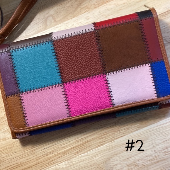 Kooba Leather Patch Flap Wristlet Clutch Wallet #9 - Picture 2 of 4